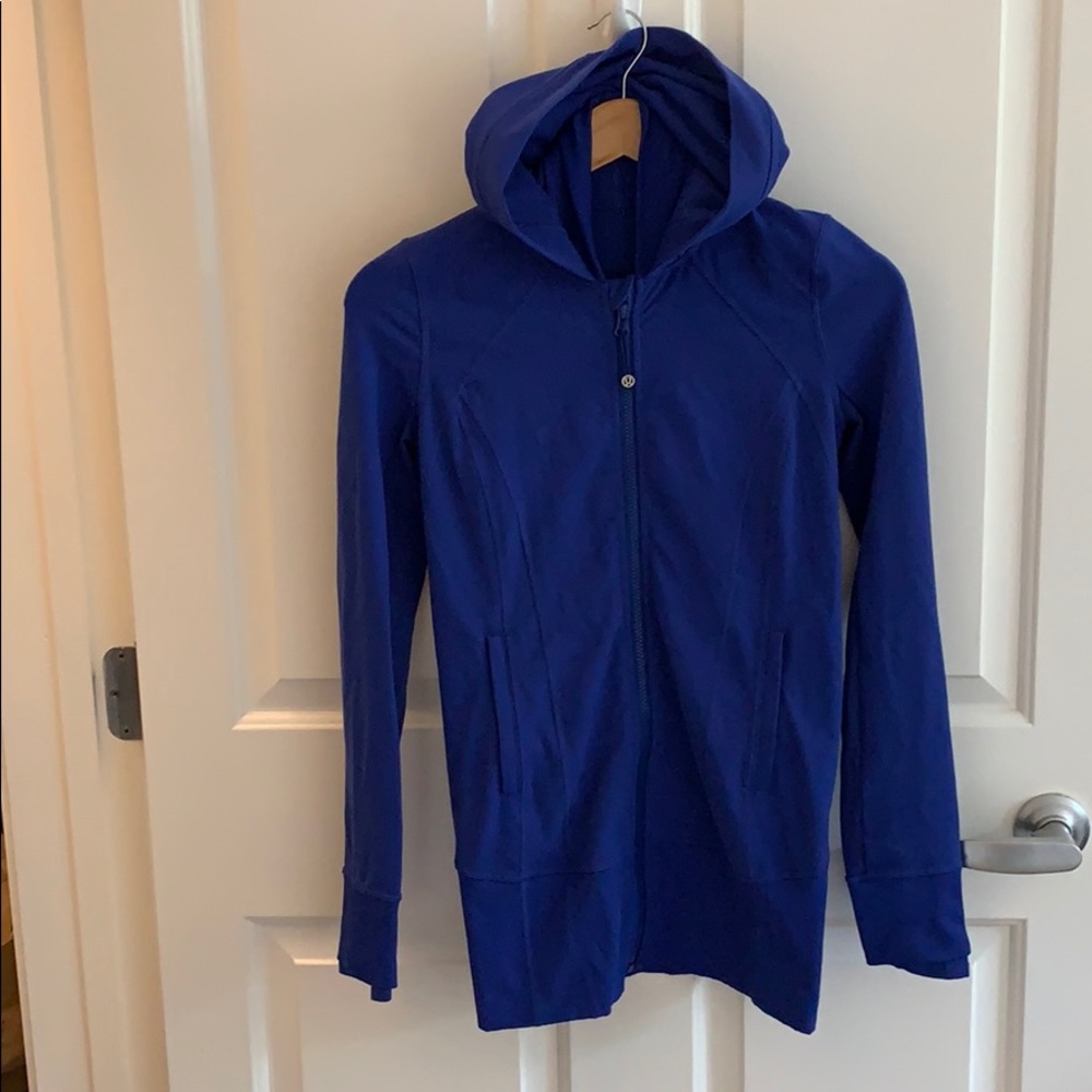 🍋 lululemon zip-up hoodie, blue, size 4 (xs)